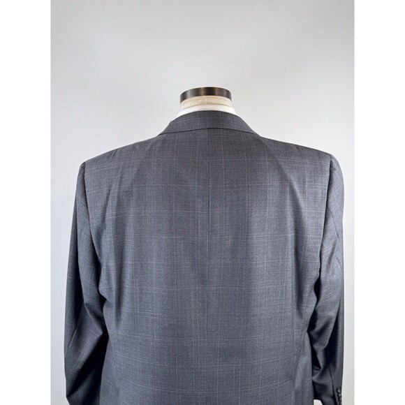 Burberry Mens Blazer Windowpane Gray Two Button Wool Sports Coat Suit Jacket 46R - Picture 13 of 14